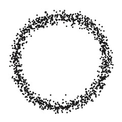 Vector circle with dotts, splatters. Dotted noise