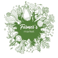 Farmers market logotype for vegetables seller