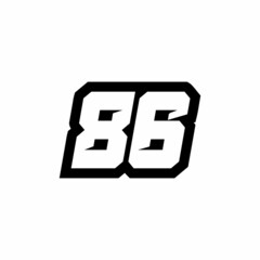 Racing number 86 logo design