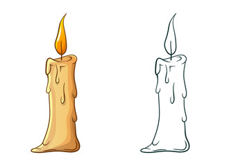 Candle clipart vector design illustration isolated on white background - obrazy, fototapety, plakaty