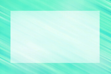 Blue turquoise azure aquamarine bright gradient background with diagonal light stripes with border frame stroke.