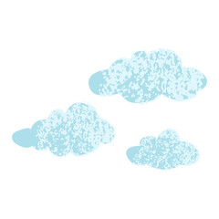 Vector colorful illustration of clouds isolated on white background