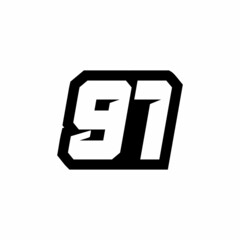 Racing number 91 logo design