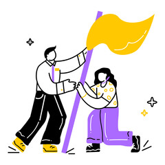 Business team achieving success