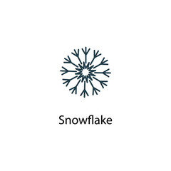 Snowflake icon thin line stock illustration. Weather forecast line icon, isolated on white background, weather stroked symbol. 