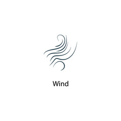 Obraz premium Wind icon thin line stock illustration. Weather forecast line icon, isolated on white background, weather stroked symbol. 