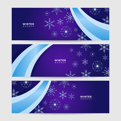 Winter Cool purple Snowflake design template banner