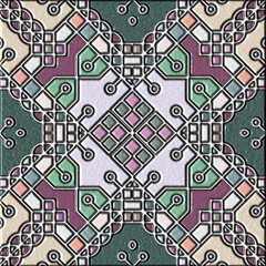 abstract art, mosaic pattern, symmetric and geometric shapes