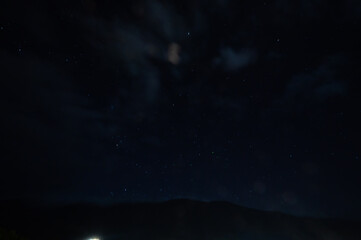Evening night Sky with millon Star  on the mountain.abstract star background.