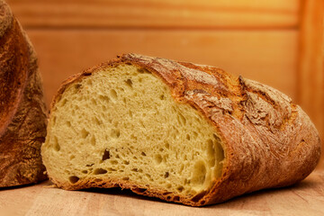 Bread on a Wooden Table isolated