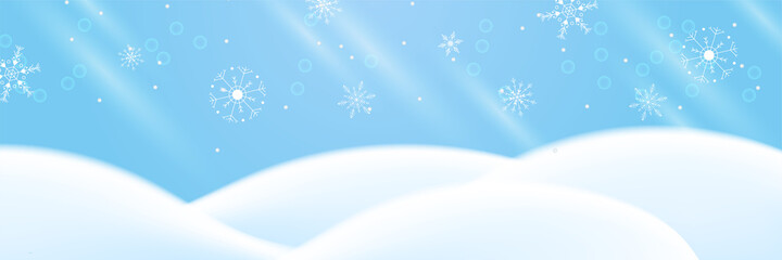 Winter background Blue Snowflake design template banner