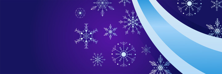 Winter Cool purple Snowflake design template banner