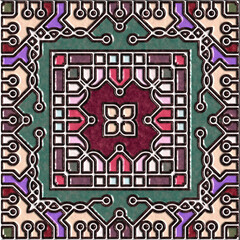 Obraz premium abstract art, mosaic pattern, symmetric and geometric shapes