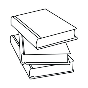 Stack of books line icon vector