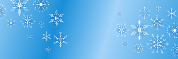 Naklejka na ściany i meble Shiny Winter Blue Snowflake design template banner