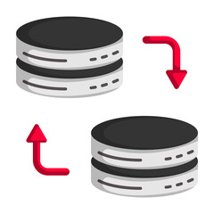 Database active passive replication Concept, Virtual synchrony Vector Color Icon Design, Big data Symbol, Business intelligence Sign,Web hosting and Data Center Stock Illustration