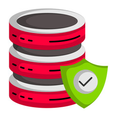Data Insurance Concept, db security Vector Color Icon Design, Big data Symbol, Business intelligence Sign,Web hosting and Data Center Stock Illustration