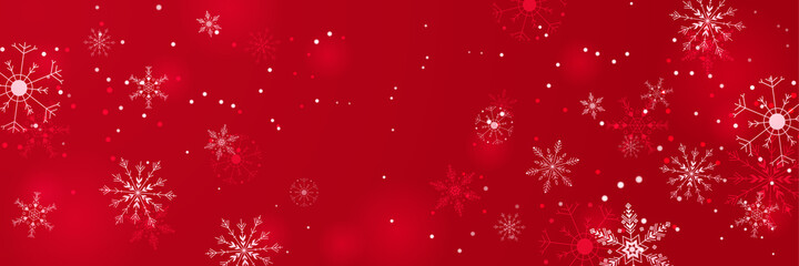 Fototapeta na wymiar Winter Dark red Snowflake design template banner