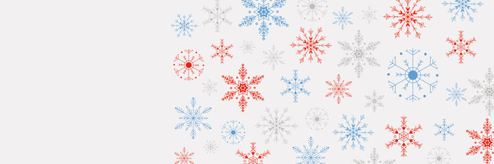 Snowy clear red Snowflake design template banner