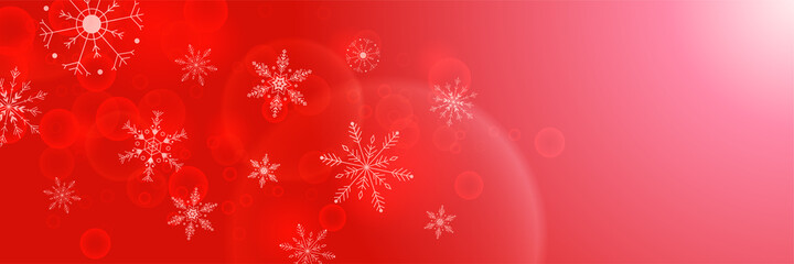Winter Cool red Snowflake design template banner