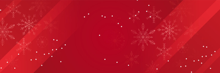 Winter Dark red Snowflake design template banner