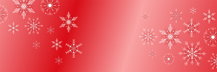 Shiny Winter red Snowflake design template banner