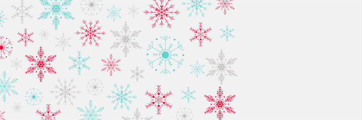 Snowy clear white Snowflake design template banner