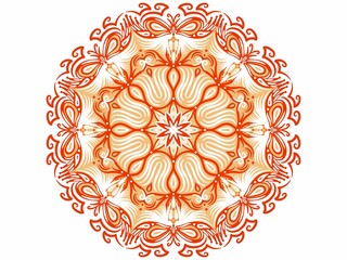Mandala floral ornament design. Creative work hand drawing illustration. Digital art illustration