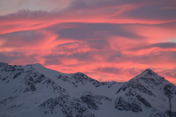 sunset in the mountains