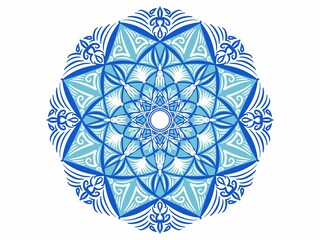 Mandala Illustration. Mandala design background. Colorful mandala ornament, creative work hand drawing. Digital art illustration