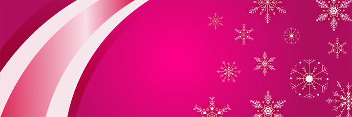 Winter Cool pink Snowflake design template banner
