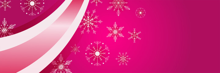 Winter Cool pink Snowflake design template banner