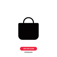 Shopping bag icon vector. Bag sign