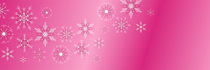 Shiny Winter pink Snowflake design template banner