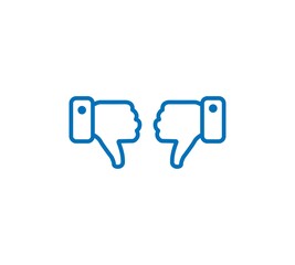 Dislike, Hand Thumb Down. Black symbol on white background. Simple illustration. Flat Vector Icon. Mirror Reflection Shadow. Can be used in logo, web, mobile and UI UX project