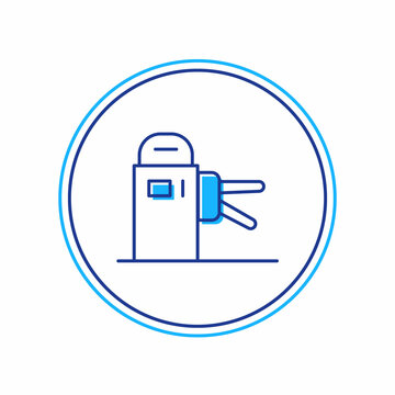recommend clip art: Filled outline Turnstile icon isolated on white background. Vector