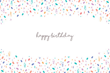 colorful confetti happy birthday party greeting card