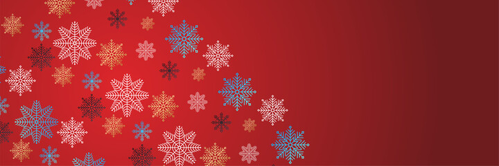 Winter red Snowflake design template banner