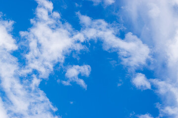 Naklejka na ściany i meble Blue sky with white cloud close up, stock image, Kolkata, Calcuatta, West Bengal, India