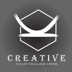 illustration logo and icon of alphabet with black and white concept