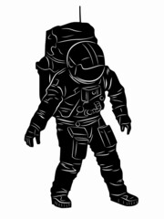 illustration of astronaut, vector drawing