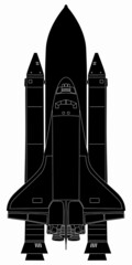 illustration of a space ship. vector drawing