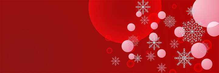 Winter red Snowflake design template banner