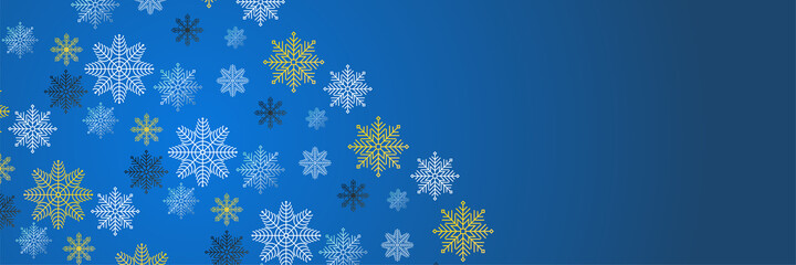 Winter blue Snowflake design template banner