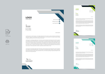 Abstract letterhead design template for your project. Modern business corporate letterhead design template