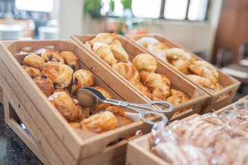 Croissants in an hotel restaurant buffet