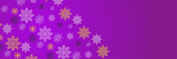 Naklejka na ściany i meble Winter purple Snowflake design template banner