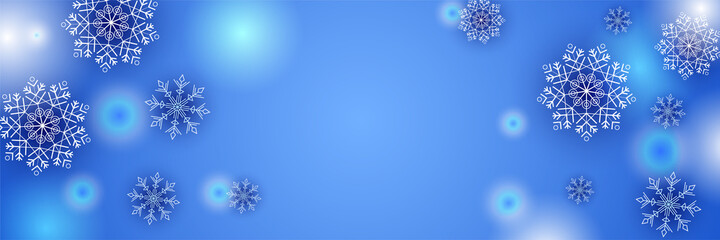 Bright snow Blue Snowflake design template banner