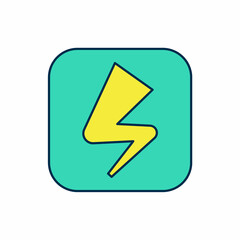 Filled outline Lightning bolt icon isolated on white background. Flash sign. Charge flash icon. Thunder bolt. Lighting strike. Vector