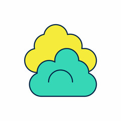 Filled outline Cloud icon isolated on white background. Vector